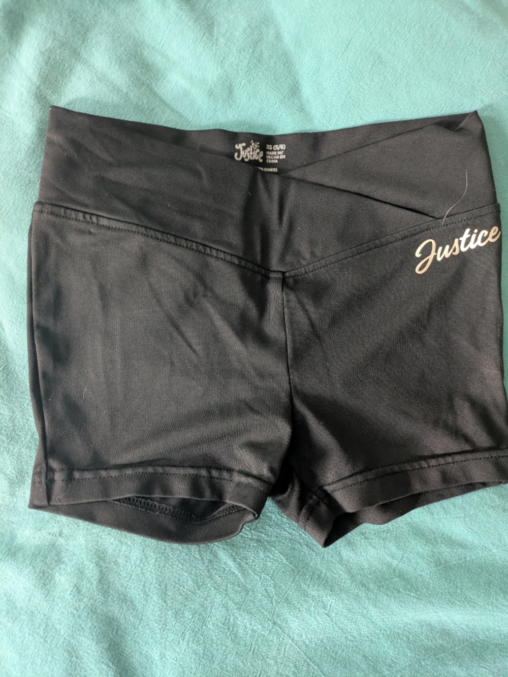 Girls Black Athletic Shorts with Logo